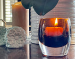 NEW! Handblown Glass Tealight Holder, 7 Beeswax Tealights, Candle Lighter Gift Set