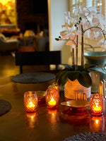 NEW! Fenton Cranberry Glass Tealight Holder, 7 Raw Tealights, Candle Lighter Gift Set