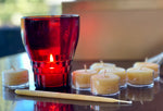 NEW! Garnet Deco Tealight Holder, 7 Tealights, Candle Lighter Gift Set