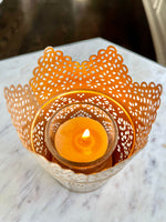 NEW! Gilded Lace Candle Set